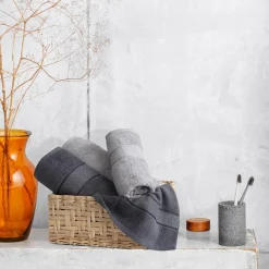 Ręcznik bawełniany do rąk czarny LIANA 30x50 cm
