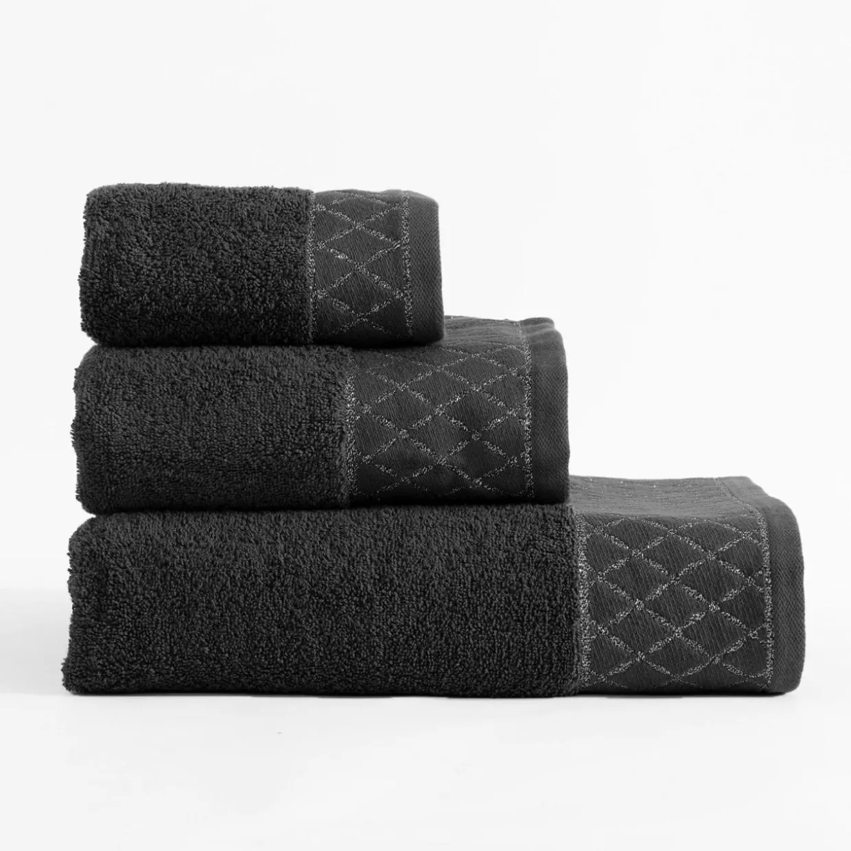 Ręcznik bawełniany stalowy LAYLA 70x140 cm