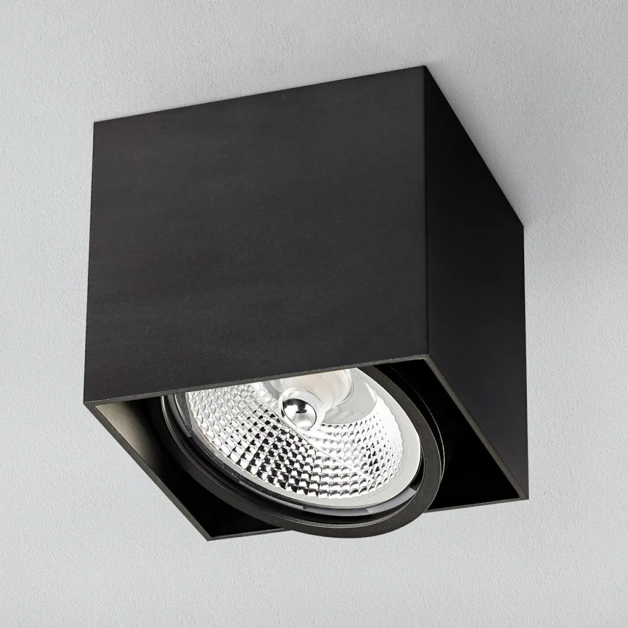 Reflektor natynkowy 1-punktowy czarny BOX1 13,2x13,2 cm