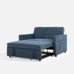 Sofa 133 cm niebieska SYLWERO