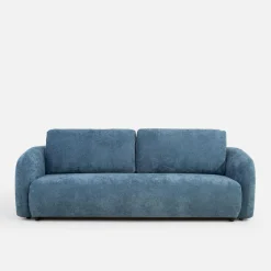 Sofa 3 osobowa, rozkładana z pojemnikiem granatowa PORTO