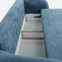 Sofa 3 osobowa, rozkładana z pojemnikiem granatowa PORTO