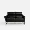 Sofa 2 osobowa skórzana czarna MILANO