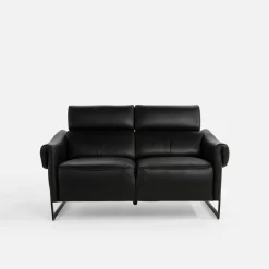 Sofa 2 osobowa skórzana czarna MILANO