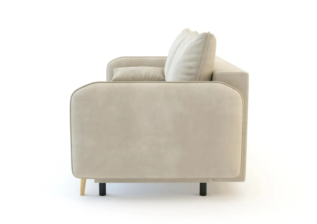 Sofa beżowa VAMOS nóżki buk
