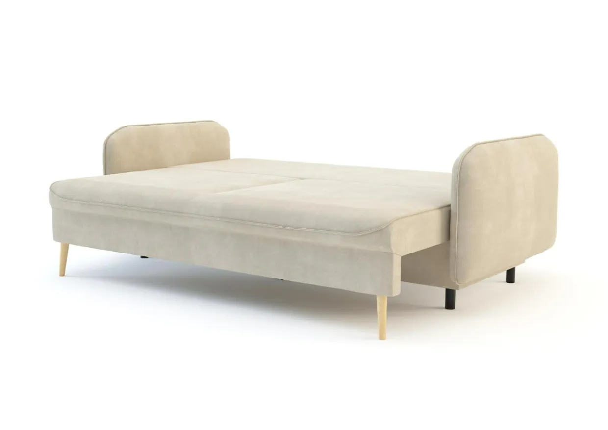 Sofa beżowa VAMOS nóżki buk