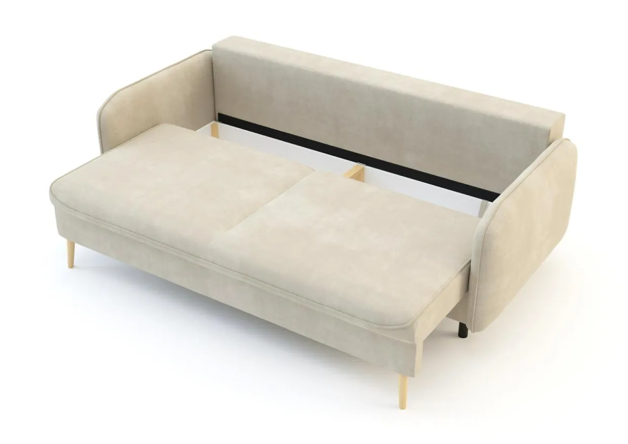 Sofa beżowa VAMOS nóżki buk