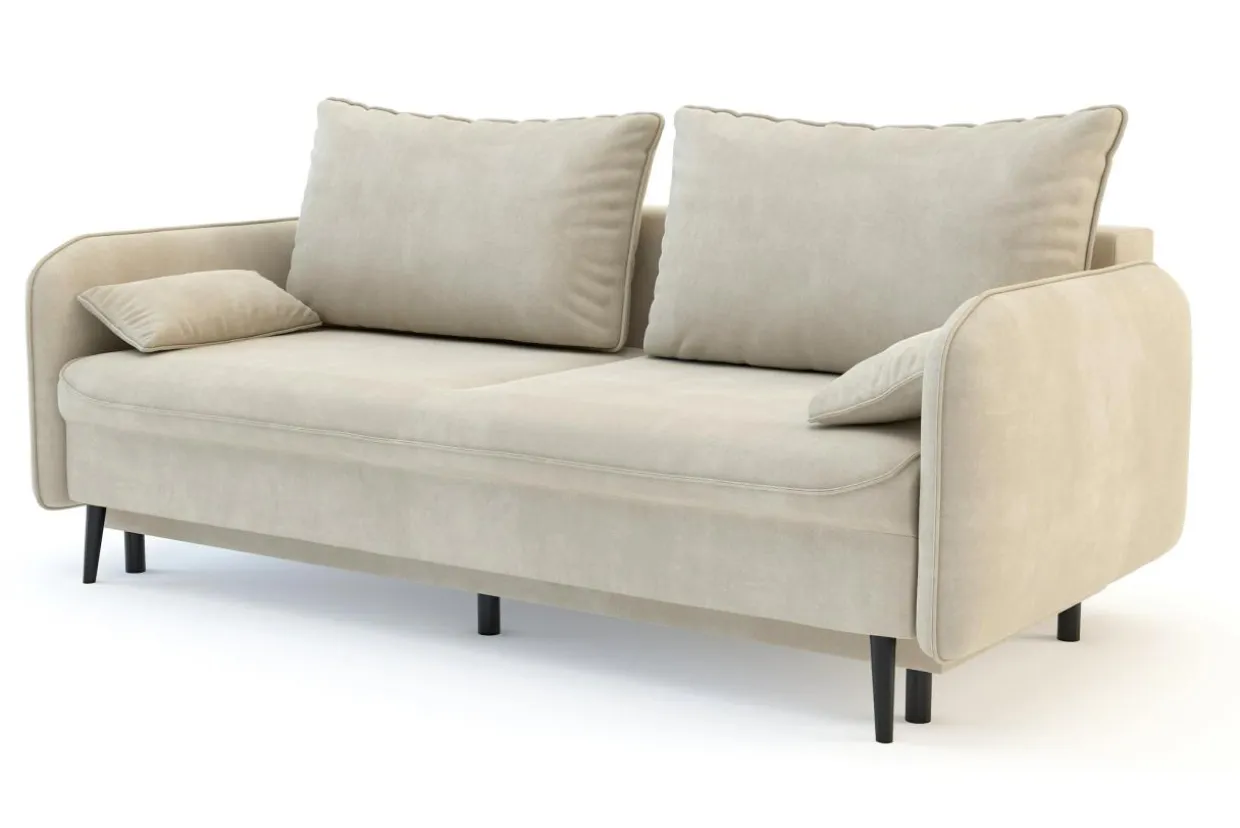 Sofa beżowa VAMOS nóżki czarne