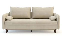 Sofa beżowa VAMOS nóżki orzech