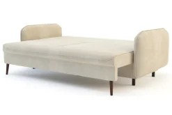 Sofa beżowa VAMOS nóżki orzech