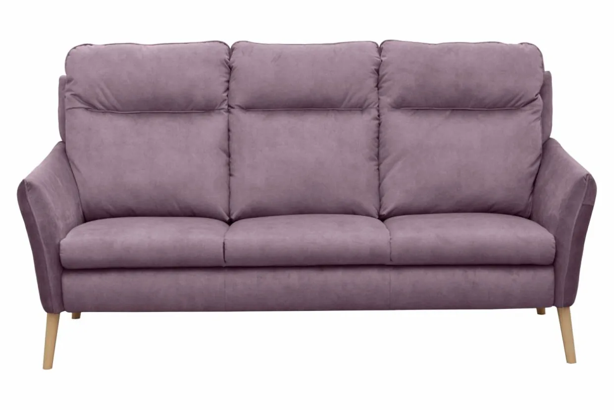 Sofa fioletowa na drewnianych nogach NORD