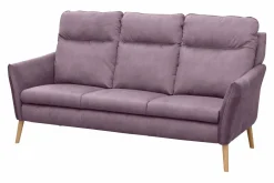 Sofa fioletowa na drewnianych nogach NORD