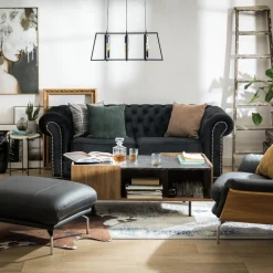 Sofa glamour rozkładana czarna CHESTER