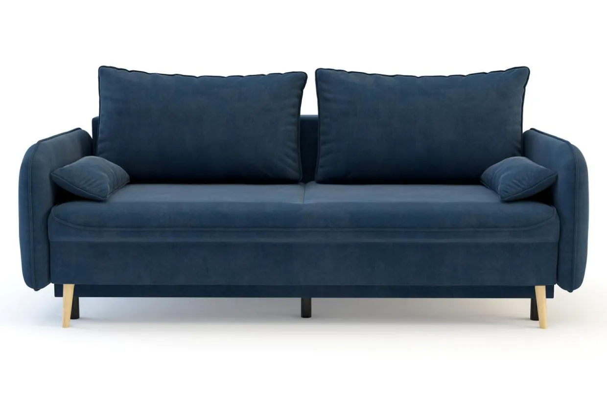 Sofa granatowa VAMOS nóżki buk