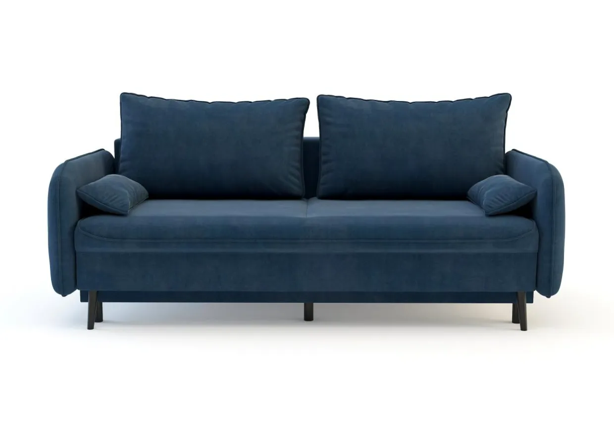 Sofa granatowa VAMOS nóżki czarne