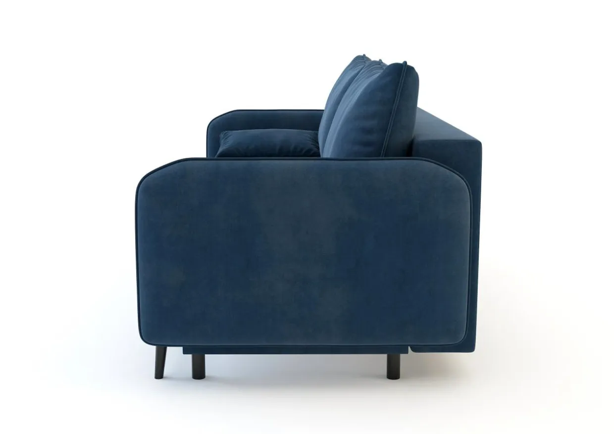 Sofa granatowa VAMOS nóżki czarne