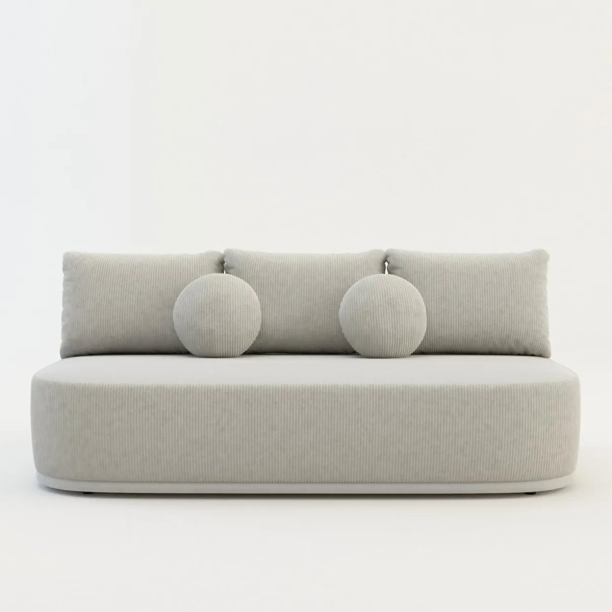 Sofa 3-osobowa beżowa ROUND