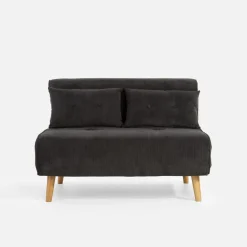 Sofa 2-osobowa ciemnoszara LAVILLA