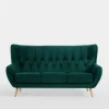 Sofa 3-osobowa ciemnozielona KELSO