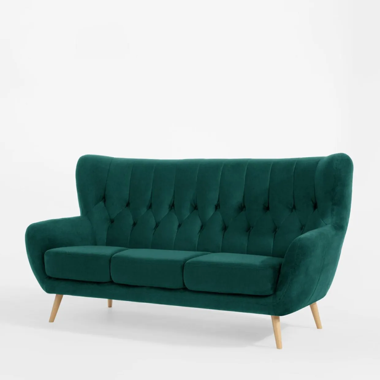 Sofa 3-osobowa ciemnozielona KELSO