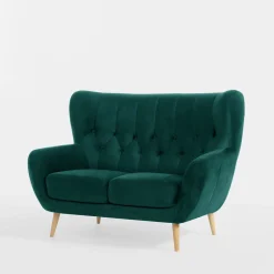 Sofa 2-osobowa ciemnozielona KELSO