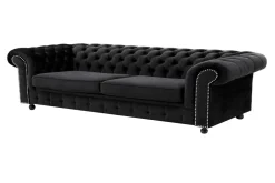 Sofa 4-osobowa glamour czarna CHESTER