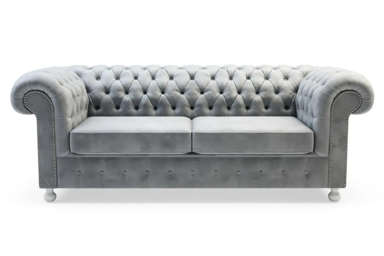 Sofa 3-osobowa jasnoszara CHESTER