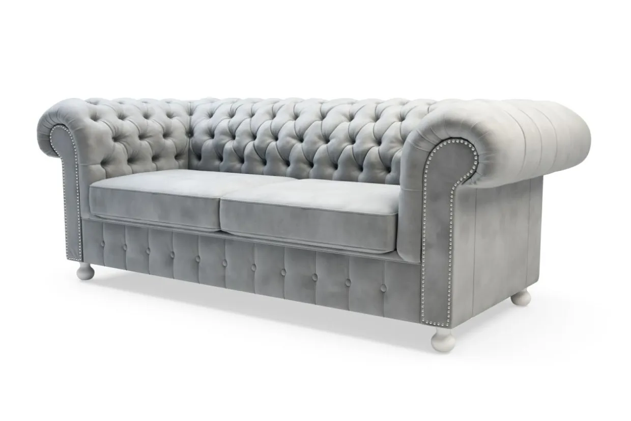 Sofa 3-osobowa jasnoszara CHESTER