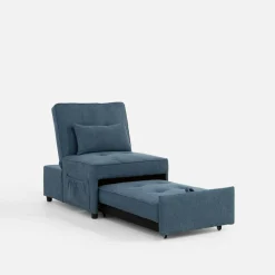 Sofa 1-osobowa rozkładana niebieska WINSLO