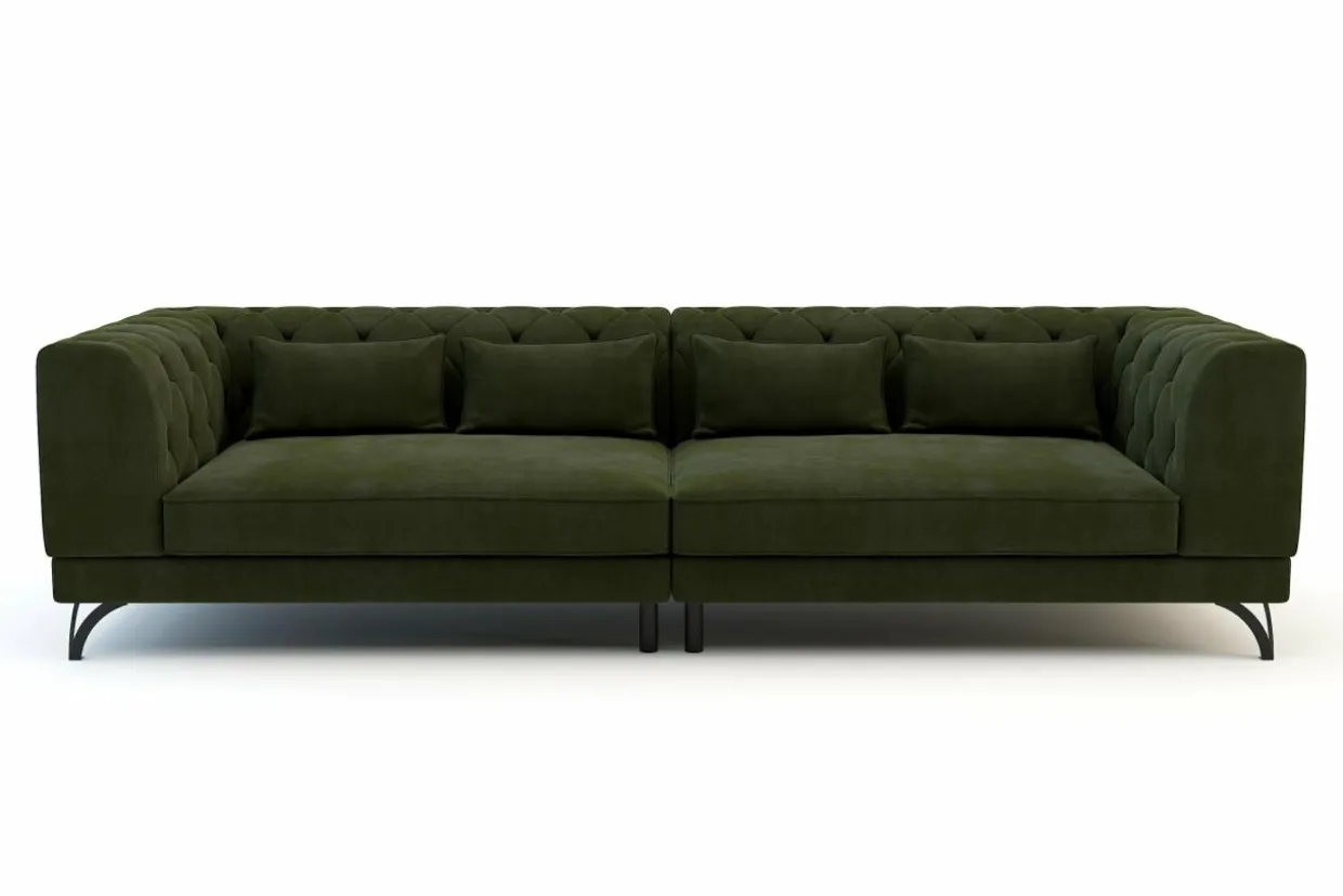Sofa pikowana oliwkowa TOTTI