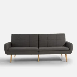 Sofa podwójnie rozkładana szara LUBERTO