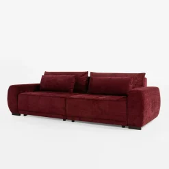 Sofa rozkładana bordowa MEGALOS