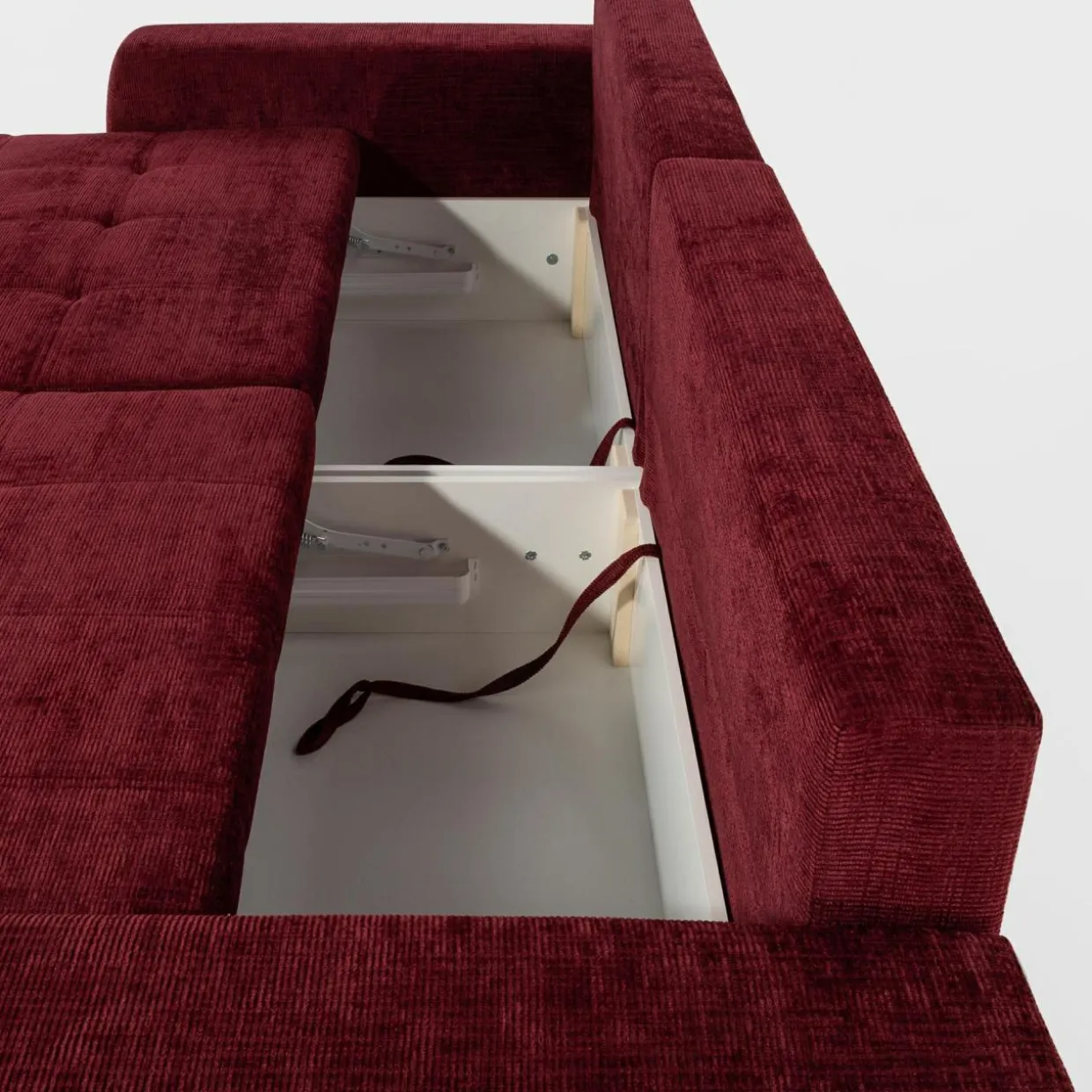 Sofa rozkładana bordowa MEGALOS