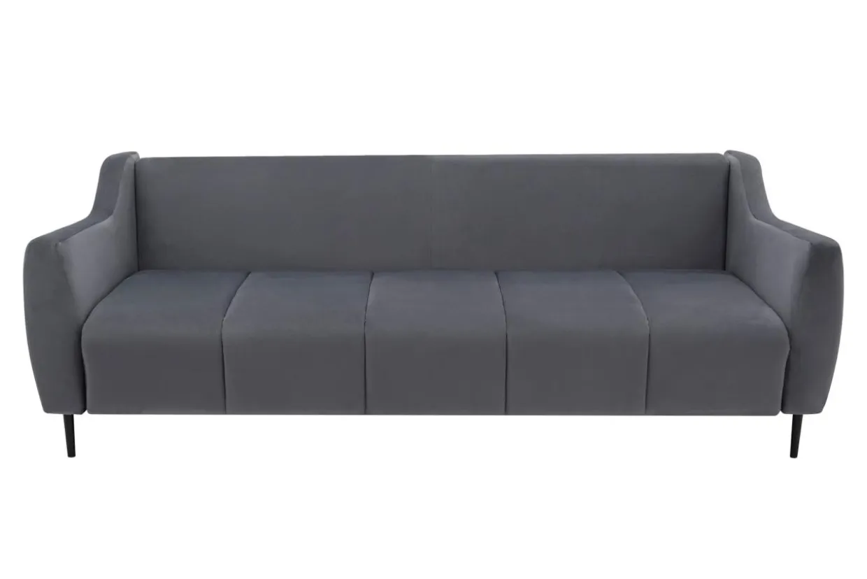 Sofa rozkładana ciemnoszara 3-osobowa ETNA