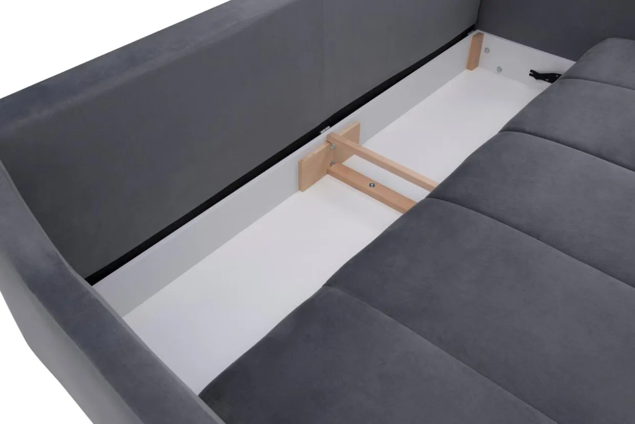 Sofa rozkładana ciemnoszara 3-osobowa ETNA