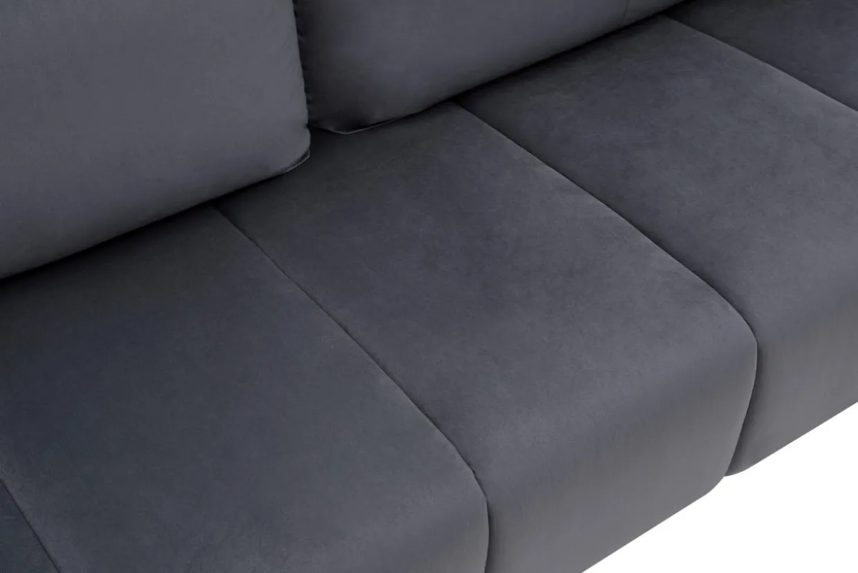 Sofa rozkładana ciemnoszara 3-osobowa ETNA