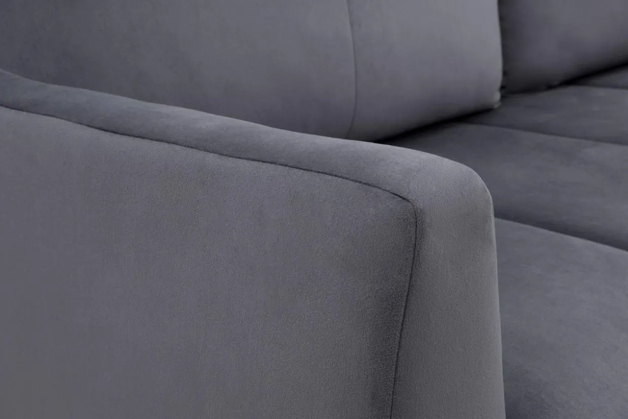 Sofa rozkładana ciemnoszara 3-osobowa ETNA