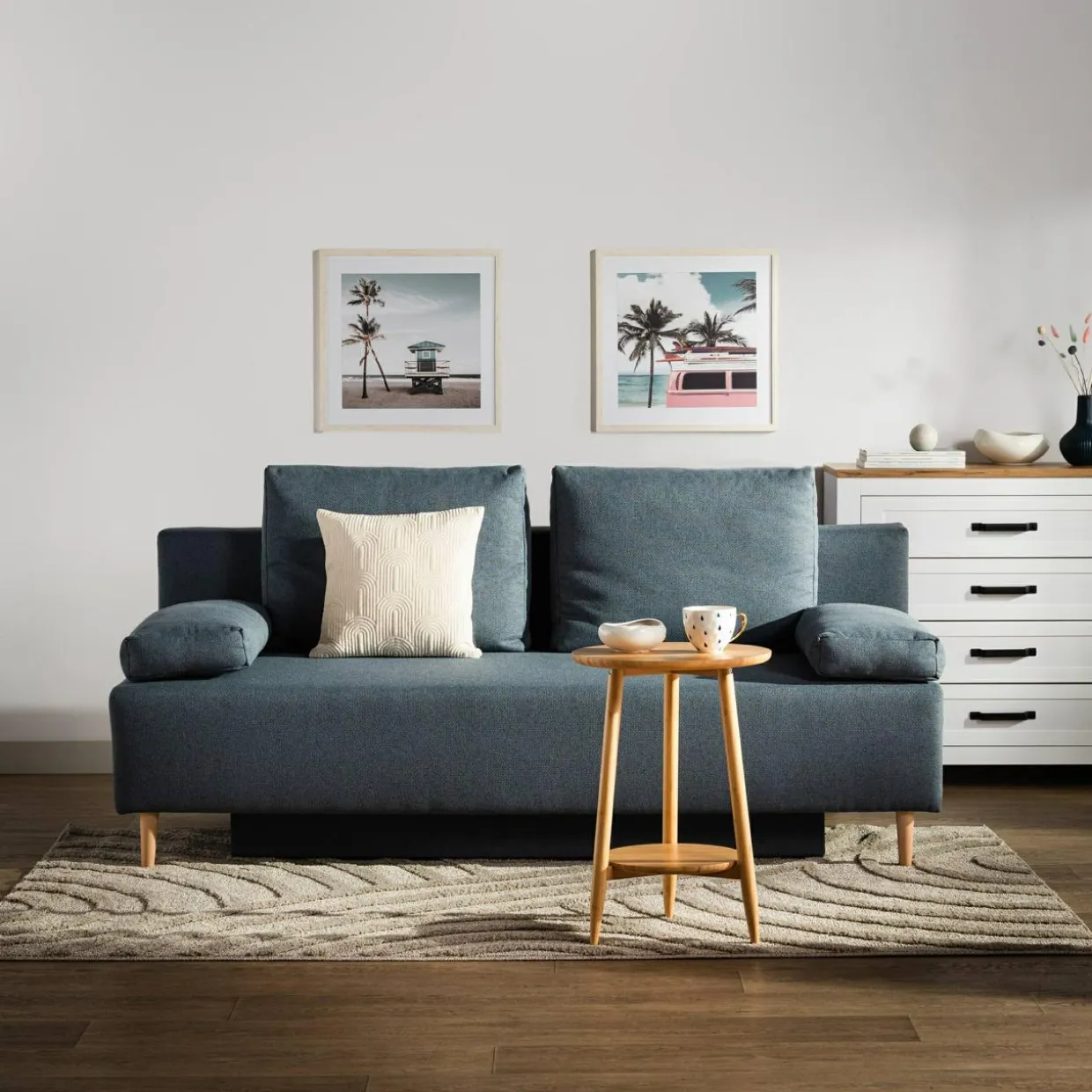 Sofa rozkładana niebieska TREVISO