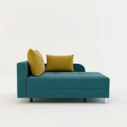 Sofa rozkładana niebiesko-żółta LETTO lewa
