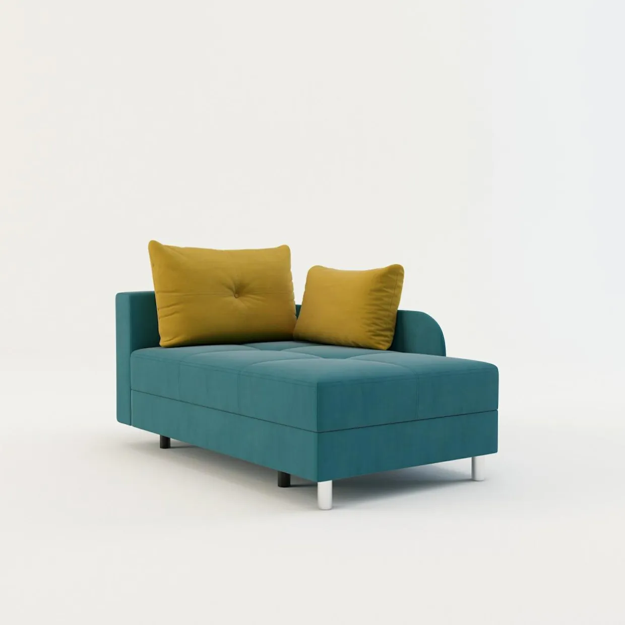 Sofa rozkładana niebiesko-żółta LETTO lewa