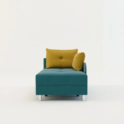Sofa rozkładana niebiesko-żółta LETTO lewa