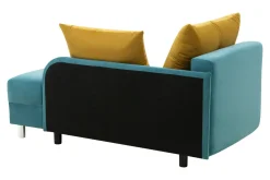 Sofa rozkładana niebiesko-żółta LETTO lewa