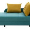 Sofa rozkładana niebiesko-żółta LETTO prawa