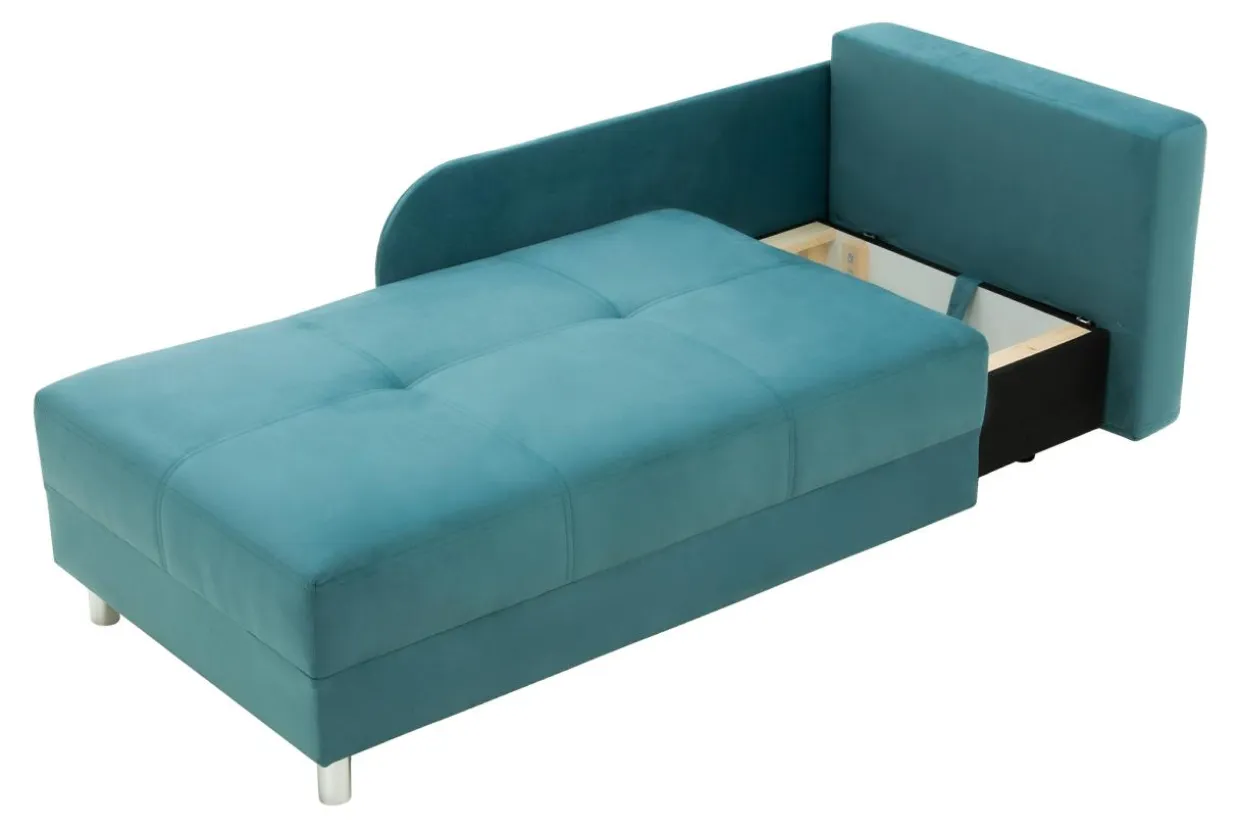 Sofa rozkładana niebiesko-żółta LETTO prawa