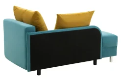 Sofa rozkładana niebiesko-żółta LETTO prawa