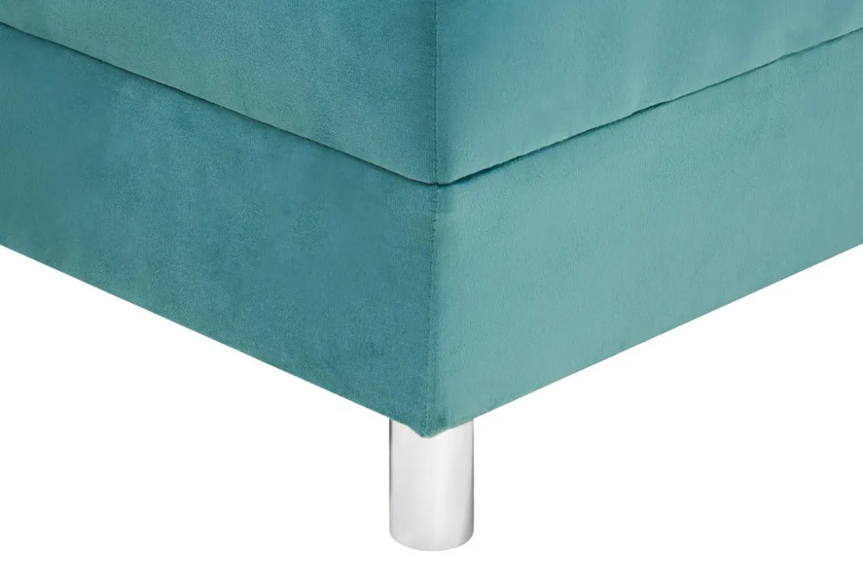 Sofa rozkładana niebiesko-żółta LETTO prawa