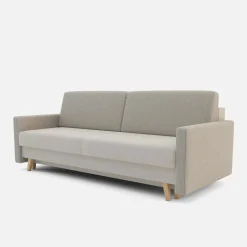 Sofa rozkładana 3-osobowa beżowa LISA