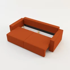 Sofa rozkładana 3-osobowa ceglasta METIS