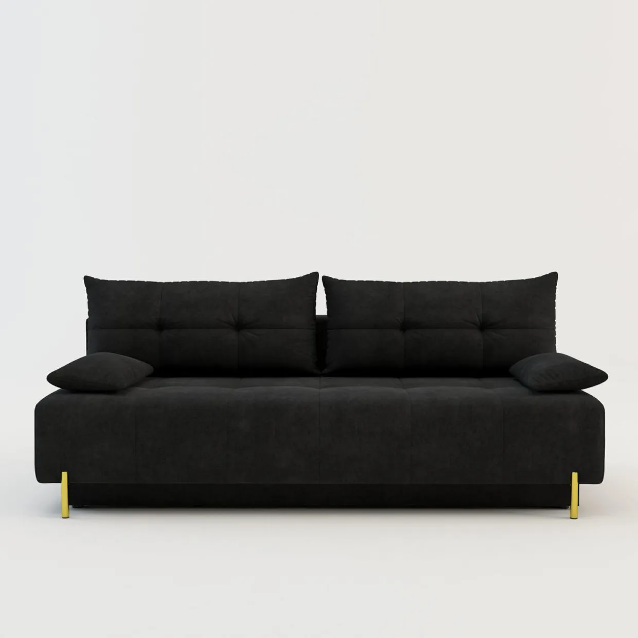 Sofa rozkładana 3-osobowa czarna ALFA