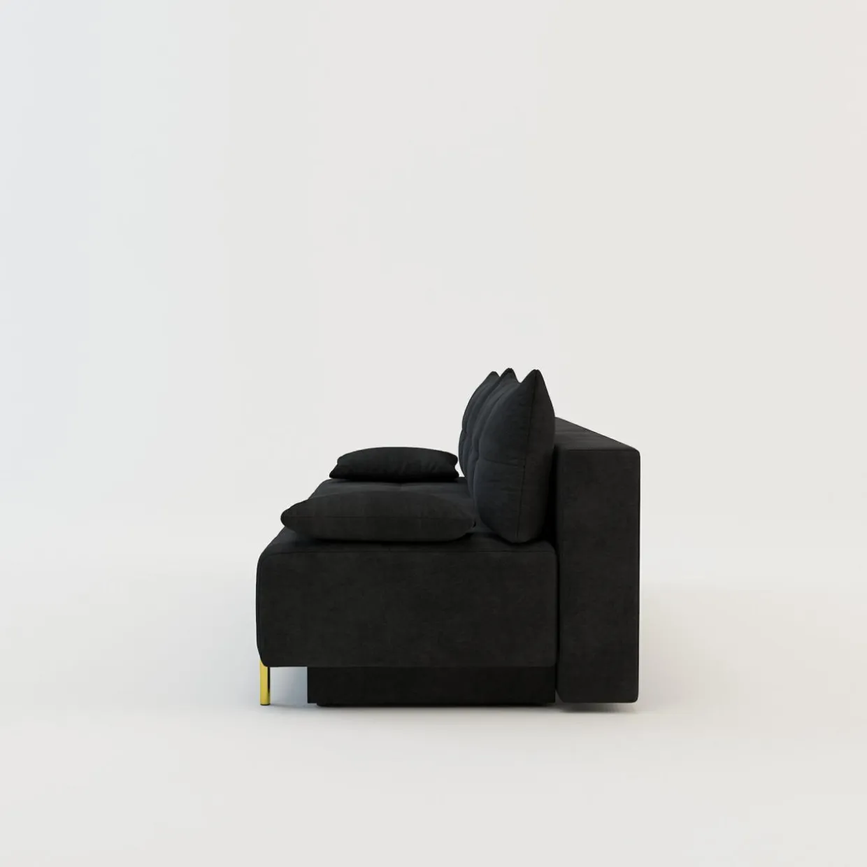 Sofa rozkładana 3-osobowa czarna ALFA